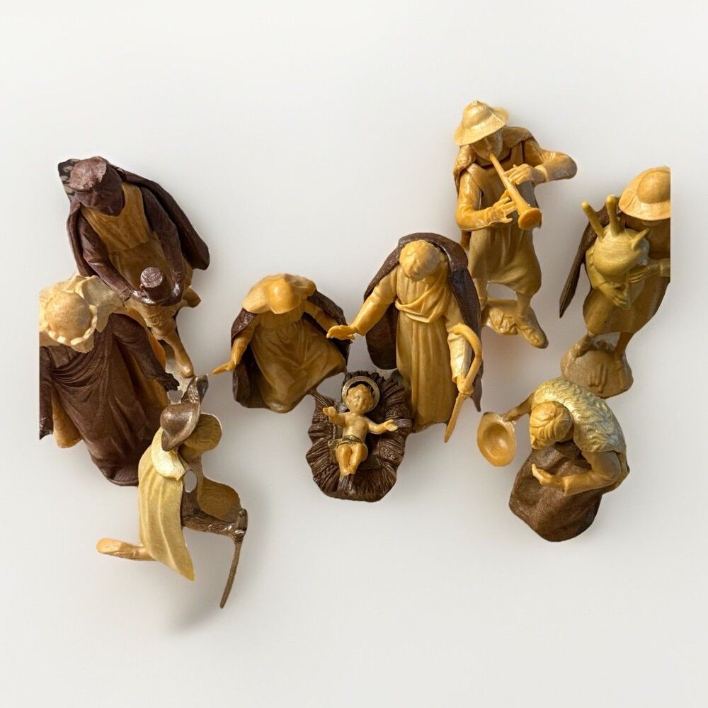 Vintage Depose Italy Christmas Nativity set, 10 PCs. Vintage Plastic - Picture 6 of 16